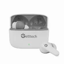 Audífonos Getttech Gue-t8pbl-wg Intra Auditivo, Inalámbrico Y Alámbrico, Usb, Bluetooth, Gris, Blanco