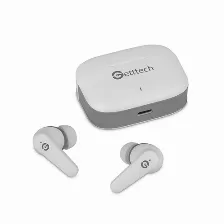 Audífonos Getttech Gue-t8pbl-wg Intra Auditivo, Inalámbrico Y Alámbrico, Usb, Bluetooth, Gris, Blanco