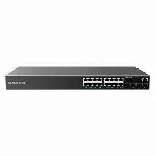 Switch Grandstream Gwn7802 Gigabit Administrable / 16 Puertos 10/100/1000 Mbps + 4 Puertos Sfp Uplink / Compatible Con Gwn Cloud