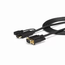 Adaptador Vídeo Startech.com Vga (d-sub) A Hdmi + Micro Usb, 1.9 M, Negro