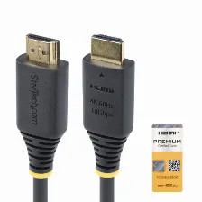 Cable Hdmi Startech.com Hdmi2-cable-4k60-50c V. 2.0, Canal Ethernet, 0.5 M, 18 Gbit/s, Negro