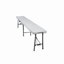 Banca Plegable Modamob, 183x30x44cm, Base 4.8cm, Tubo, 22x1.0mm, Color Blanco