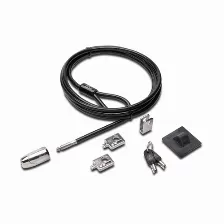 Cable Antirrobo Kensington , Llave, Acero Al Carbón, Negro, Acero Inoxidable