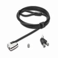 Cable Antirrobo Kensington Llave, Acero Al Carbón, Negro, Plata