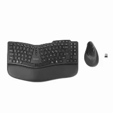 Kit Teclado Y Mouse Kensington Pro Fit Ergo Km675 Eq Interruptor De Membrana, Inalámbrico, Usb Tipo A, 2400 Dpi, Negro