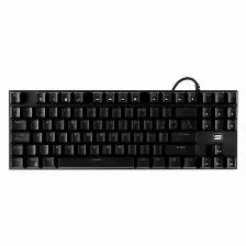 Teclado Gamer Vorago Kb-600, Alambrico, Mecanico, Rgb, Formato 80%, Negro