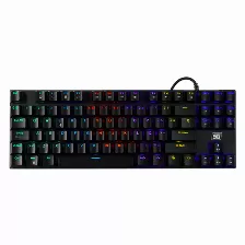 Teclado Gamer Vorago Kb-600, Alambrico, Mecanico, Rgb, Formato 80%, Negro