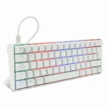 Teclado Mecanico Game Factor Kbg560, Usb 1.5m, Rgb, Teclas Blanco Y Rosa, Switch Gateron Rojo