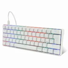 Teclado Mecanico Game Factor Kbg560, Usb 1.5m, Rgb, Teclas Blanco Y Rosa, Switch Gateron Rojo