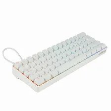 Teclado Mecanico Game Factor Kbg560, Usb 1.5m, Rgb, Teclas Blanco Y Rosa, Switch Gateron Rojo