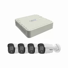 Kit De Vigilancia Nvr Hilook 4xcamaras Ip 2mp 2.8mm, Ip67, H.265, Exir 30m, Poe + Nvr 4mp, 4 Canales Ip, 4 Puertos Poe+, 1x Hdd, H.265+