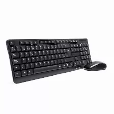 Kit De Teclado Y Mouse Vorago Km-302 Inalambrico, Negro