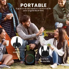 Bocina Karaoke Speaker Vorago 455, Usb, Bt, Microfono Inalambrico, Rgb, Correas Ajustables, Negro