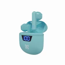 Audífonos Klip Xtreme Touchbuds Intra Auditivo, True Wireless Stereo (tws), Usb, Bluetooth, Color Aguamarina