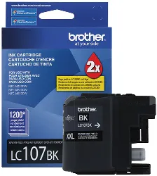 Cartucho De Tinta Brother Lc107bk Original, Foto Negro, Alto Rendimiento (xl)