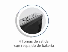 No Break Cdp, Compacto 500va, 250w, 4 Contactos, 1xusb, Respaldo 5min, Bateria Litio, Negro