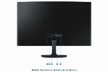Monitor Curvo Samsung, Ls27d360galxzx Led, 27 Pulg, Full Hd, 100 Hz, 4ms, 1920x1080, Negro