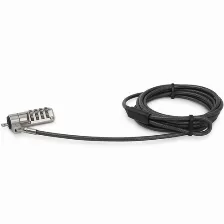 Cable Antirrobo Startech.com Cerradura Con Combinación, 2 M, Zinc De Acero, Negro, Plata