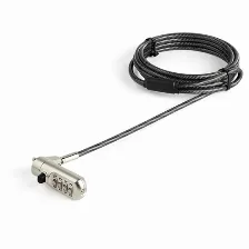Cable Antirrobo Startech.com Candado Para Laptop Con Cable De 2m Kensington, Cerradura Con Combinación, 2 M, Negro, Acero Inoxidable