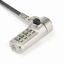 Cable Antirrobo Startech.com Ltlocknbl Noble, Cerradura Con Combinación, 2.043 M, Zinc De Acero, Negro, Plata