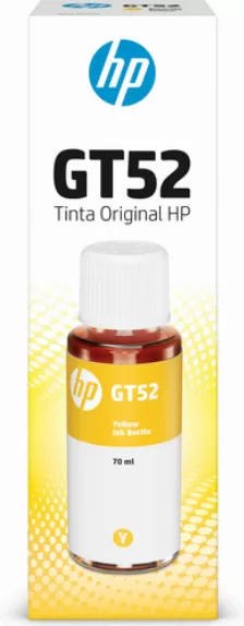 Botella De Tinta Amarilla Hp Gt52 70ml Original Para Impresoras Smart Tank