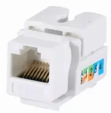 Jack Saxxon Keystone Rj45, 8 Hilos, Cat 6, Compatible Con Calibres Awg 22-26, Blanco