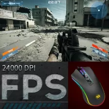 Mouse Redragon M711-fps Cobra Fps, Mouse Competitivo, Switches ópticos óptico, 9 Botones, 24000 Dpi, Usb Tipo A, Negro