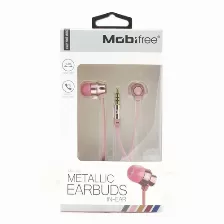 Audífonos Mobifree Mm-100 Intra Auditivo, Alámbrico, 3.5 Mm, Rosa