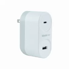 Cargador Mobifree Mb-923354 100 - 240 V, Universal, Interior, 1usb, 1usb-c, Carga Rápida, Blanco