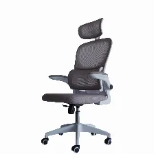 Silla Gerencial Modamob Modelo Polar, Respaldo Y Cabecera De Malla, Piston De Gas C3 120kg, Reposabrazos, Soporte Lumbar, Color Gris