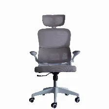 Silla Gerencial Modamob Modelo Polar, Respaldo Y Cabecera De Malla, Piston De Gas C3 120kg, Reposabrazos, Soporte Lumbar, Color Gris.