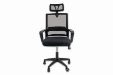 Silla Gerencial Modamob Modelo Nova, Respaldo Y Cabecera De Malla, Soporte Lumbar, Piston De Gas C3 120kg, Estrella Aleacion C/5 Ruedas, Color Gris