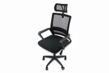 Silla Gerencial Modamob Modelo Nova, Respaldo Y Cabecera De Malla, Soporte Lumbar, Piston De Gas C3 120kg, Estrella Aleacion C/5 Ruedas, Color Gris