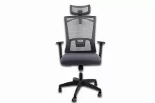 Silla Gerencial Modamob, Modelo Kioto, Reposabrazos, Estrella Aleacion Con 5 Ruedas, Piston De Gas C3 120kg, Perchero En Cabecera, Color Gris/negro