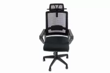 Silla Gerencial Modamob, Modelo Iris, Respaldo Y Cabecera De Malla, Piston De Gas C3 120kg, Reposabrazos, Soporte Lumbar, Color Gris/negro