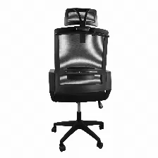 Silla Gerencial Modamob, Modelo Iris, Respaldo Y Cabecera De Malla, Piston De Gas C3 120kg, Reposabrazos, Soporte Lumbar, Color Gris/negro