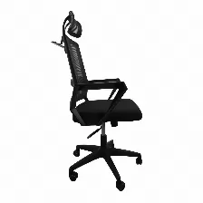 Silla Gerencial Modamob, Modelo Iris, Respaldo Y Cabecera De Malla, Piston De Gas C3 120kg, Reposabrazos, Soporte Lumbar, Color Gris/negro