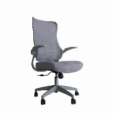 Silla De Oficina Modamob Modelo Ash, Respaldo De Malla, Piston De Gas C3 120kg, Reposabrazos, Soporte Lumbar, Color Gris.