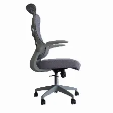 Silla De Oficina Modamob Modelo Ash, Respaldo De Malla, Piston De Gas C3 120kg, Reposabrazos, Soporte Lumbar, Color Gris.