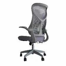 Silla De Oficina Modamob Modelo Ash, Respaldo De Malla, Piston De Gas C3 120kg, Reposabrazos, Soporte Lumbar, Color Gris.