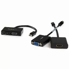 Convertidor De Vídeo Startech.com , Mini Displayport A Hdmi/vga, Máxima Resolución 1920 X 1200 Pixeles, Color Negro, (mdp2hdvga)