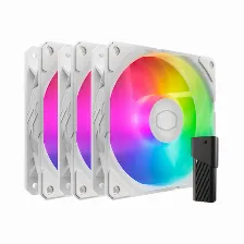 Kit 3 Ventiladores Cooler Master Sickleflow 120mm, Rgb, 2500rpm, Blanco