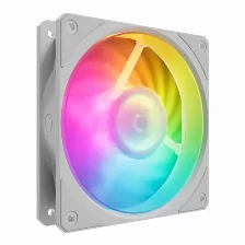 Ventilador Cooler Master Mobius 120p Argb White Edition 12cm, 2400 Rpm, Led Multi, Blanco