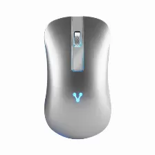 Mouse Vorago Mo-305 Optico, 4 Botones, 2400 Dpi, Rf Inalambrico, Recargable, Plata, Led Rgb