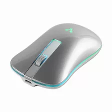 Mouse Vorago Mo-305 Optico, 4 Botones, 2400 Dpi, Rf Inalambrico, Recargable, Plata, Led Rgb