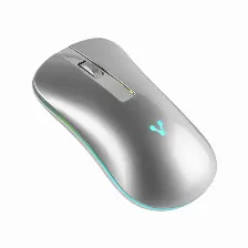 Mouse Vorago Mo-305 Optico, 4 Botones, 2400 Dpi, Rf Inalambrico, Recargable, Plata, Led Rgb