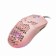 Mouse Gaming Game Factor Mog-601 Rosa, Rgb, 16000 Dpi, Sensor Pmw3389, 7 Botones