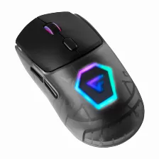 Mouse Gamer Game Factor Mow700, Inalambrico Y Bluetooth, 26000dpi, Pixart 3395, Rgb, Negro, Carcasas Intercambiables
