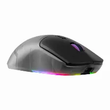Mouse Gamer Game Factor Mow700, Inalambrico Y Bluetooth, 26000dpi, Pixart 3395, Rgb, Negro, Carcasas Intercambiables