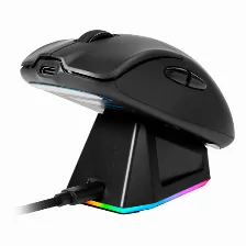 Mouse Game Factor Mow800, Inalambrico, Base Magnetica De Carga Rgb, 25000 Dpi, Negro